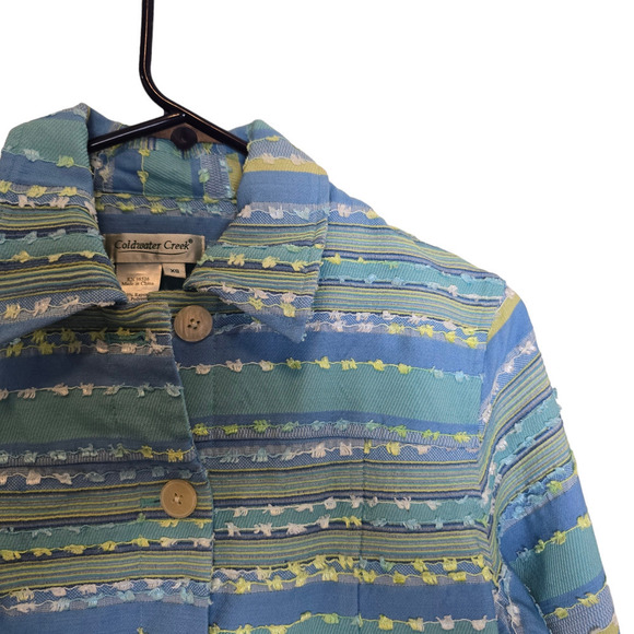 Coldwater Creek blue striped textured blazer size xs - Picture 2 of 7